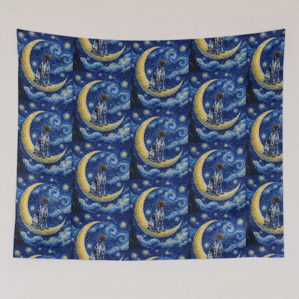 Item preview, Funny German Shorthaired Pointer Starry Night Painting Cute Moon Stars Mom Dad Kids designed and sold by FurryHavenPH.