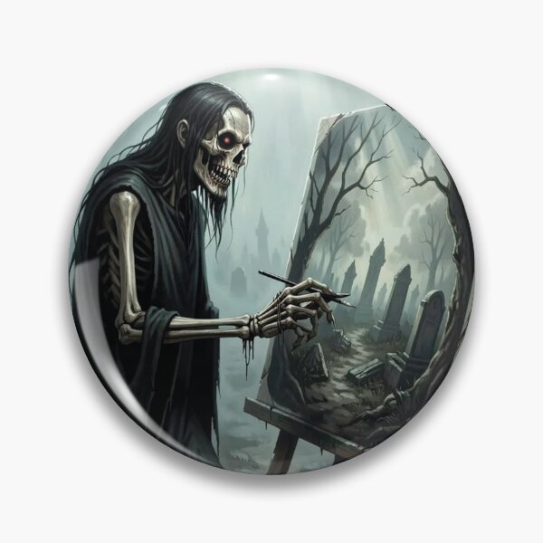 Item preview, The Grim Reaper is painting a picture in the cemetery. Night of the Living Dead. designed and sold by MagelliShop.