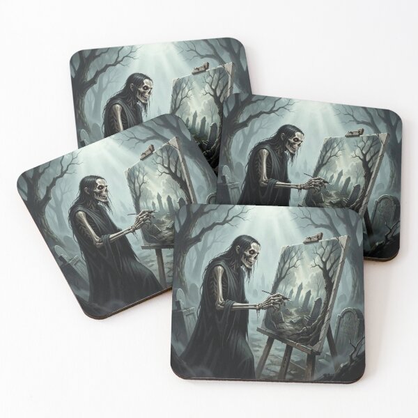 Item preview, The Grim Reaper is painting a picture in the cemetery. Night of the Living Dead. designed and sold by MagelliShop.
