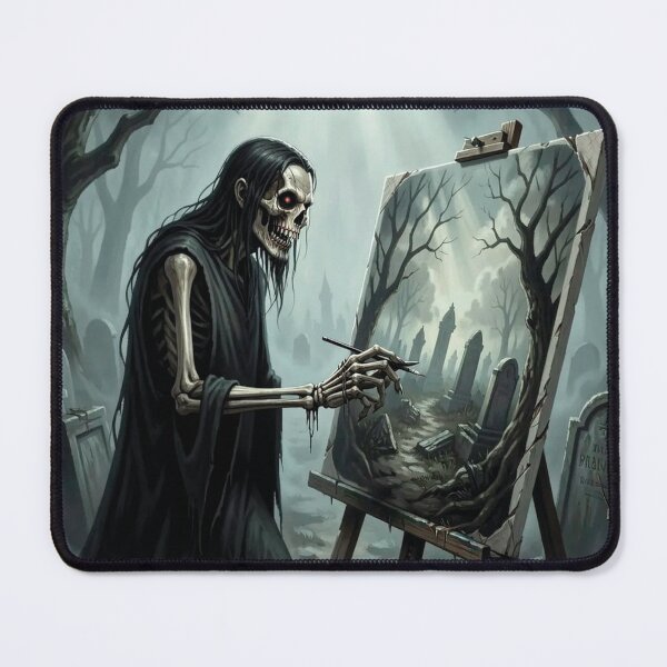 Item preview, The Grim Reaper is painting a picture in the cemetery. Night of the Living Dead. designed and sold by MagelliShop.