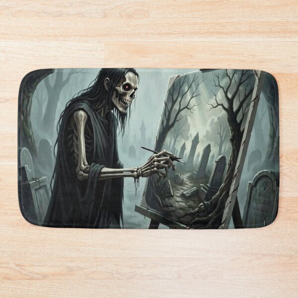 Item preview, The Grim Reaper is painting a picture in the cemetery. Night of the Living Dead. designed and sold by MagelliShop.