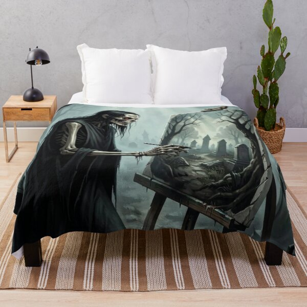 Item preview, The Grim Reaper is painting a picture in the cemetery. Night of the Living Dead. designed and sold by MagelliShop.