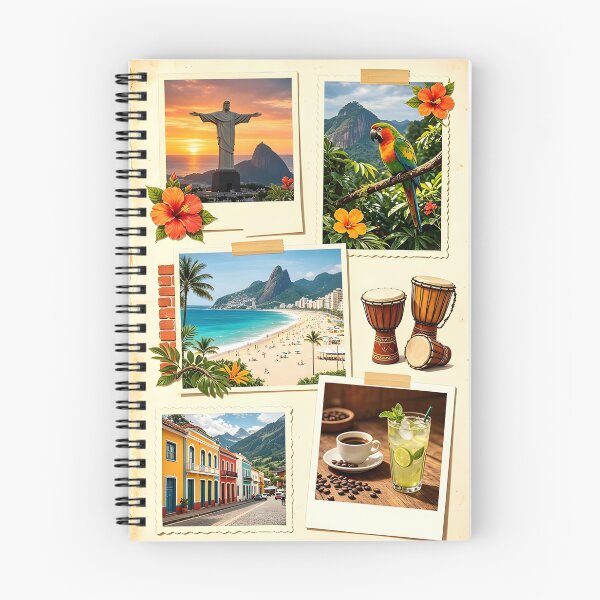 Item preview, BRASIL, Travel Collage – RIO DE JANEIRO, CRISTO REDENTOR, Beach & Culture Vintage Souvenir designed and sold by GlofyArt.