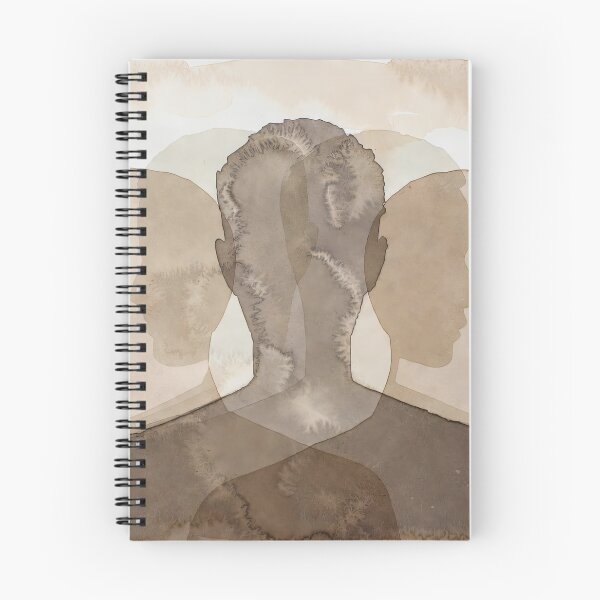 Item preview, Abstract Watercolor Overlapping Silhouette Wall Art Human Mind and Identity Mental Health Painting Print in Sepia and Earthy Sepia Tones designed and sold by SurfaceCraft Studio.