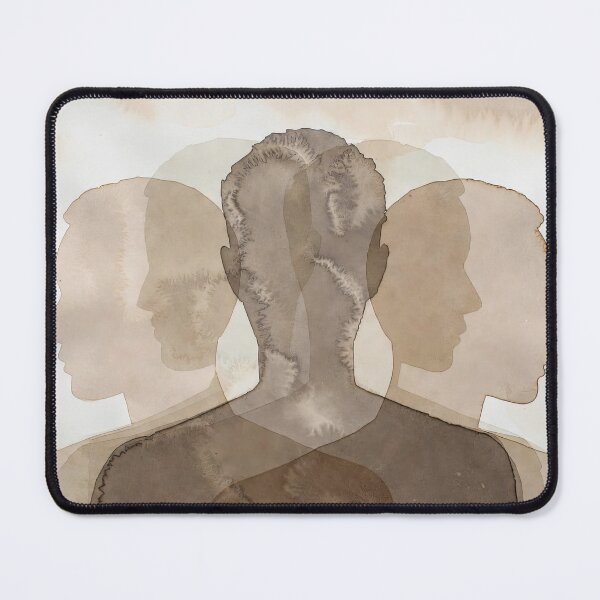 Item preview, Abstract Watercolor Overlapping Silhouette Wall Art Human Mind and Identity Mental Health Painting Print in Sepia and Earthy Sepia Tones designed and sold by SurfaceCraft Studio.