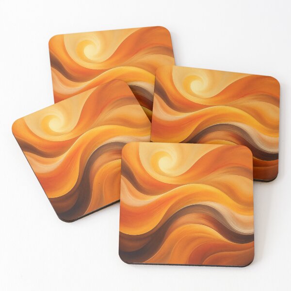 Item preview, Warm Golden Amber Liquid Wave Abstract designed and sold by Harmonic_Layers.