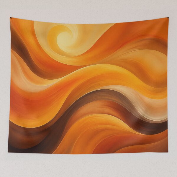 Item preview, Warm Golden Amber Liquid Wave Abstract designed and sold by Harmonic_Layers.