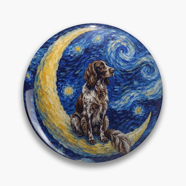 Item preview, Funny German Longhaired Pointer Starry Night Painting Cute Moon Stars Mom Dad Kids designed and sold by FurryHavenPH.
