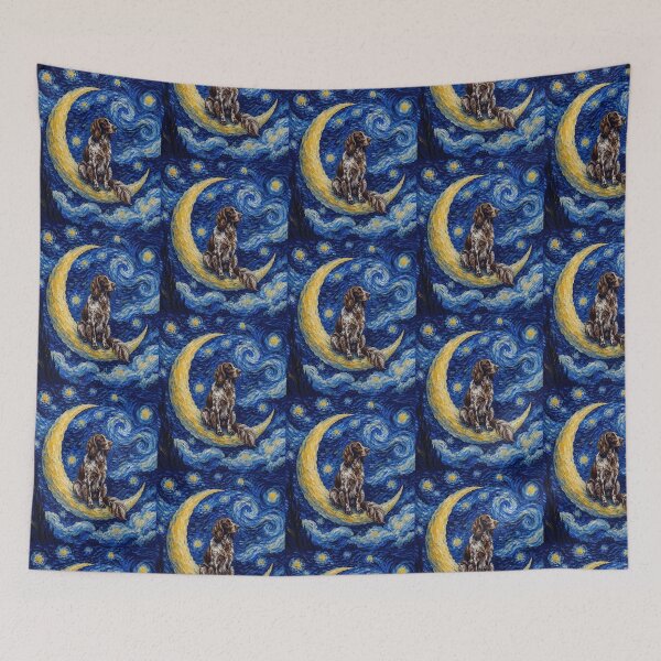 Item preview, Funny German Longhaired Pointer Starry Night Painting Cute Moon Stars Mom Dad Kids designed and sold by FurryHavenPH.