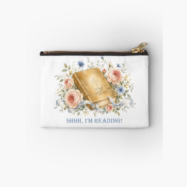 Item preview, Pride & Prejudice Shhh I'm reading Floral watercolor Book lover designed and sold by Anne Londez Studio.