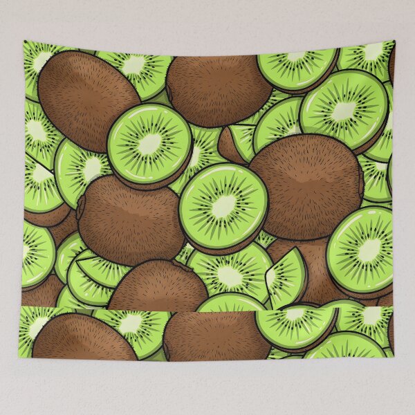 Item preview, Kiwi Fruit Pattern – Fresh Green Tropical Fruit Illustration designed and sold by RkskArt.