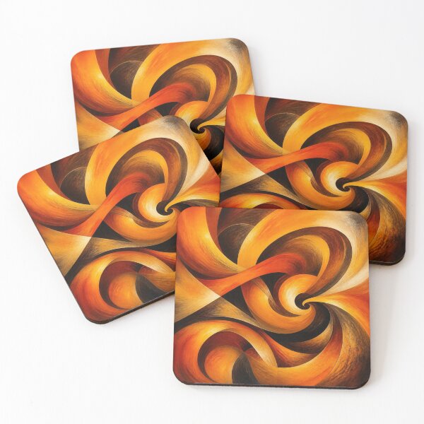 Item preview, Warm Terracotta Amber Spiral Abstract Curves designed and sold by Harmonic_Layers.