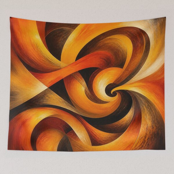 Item preview, Warm Terracotta Amber Spiral Abstract Curves designed and sold by Harmonic_Layers.