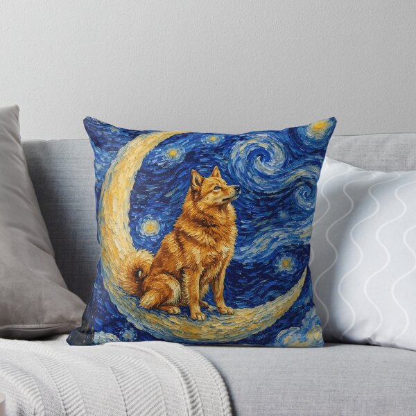Item preview, Funny Finnish Spitz Starry Night Painting Cute Moon Stars Mom Dad Kids designed and sold by FurryHavenPH.