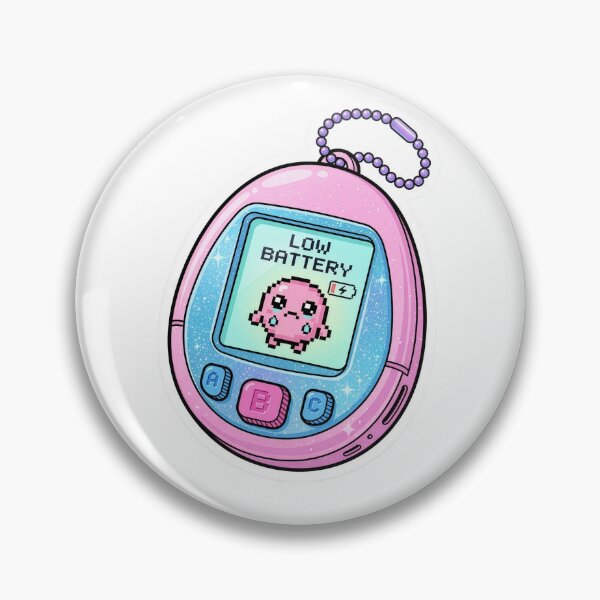 Item preview, Y2K Nostalgia Low Battery Pixel Pet Sticker designed and sold by pickzone.