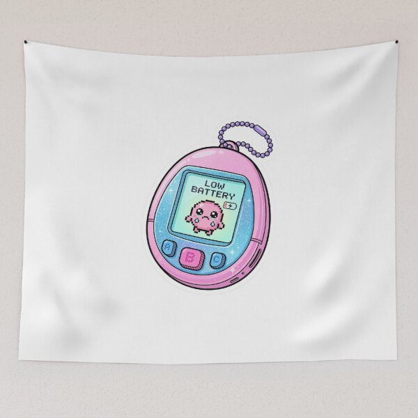 Item preview, Y2K Nostalgia Low Battery Pixel Pet Sticker designed and sold by pickzone.