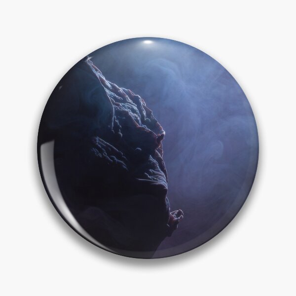 Item preview, Dark Fantasy Cinematic Celestial Landscape Mystery Alien Planet Surrounded by Misty Smoke in Deep Indigo Purple and Neon Crimson Lighting Print designed and sold by SurfaceCraft Studio.