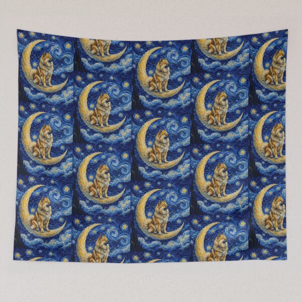 Item preview, Funny Eurasier Starry Night Painting Cute Moon Stars Mom Dad Kids designed and sold by FurryHavenPH.