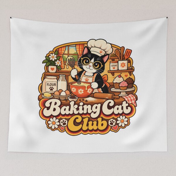 Item preview, Retro Baking Cat Club 70s Aesthetic designed and sold by Retro Whiskers.