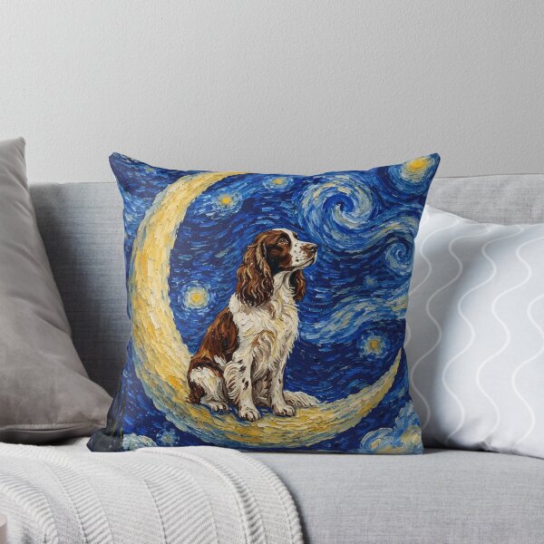 Item preview, Funny English Springer Spaniel Starry Night Painting Cute Moon Stars Mom Dad Kids designed and sold by FurryHavenPH.