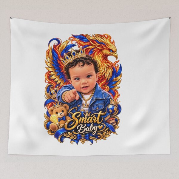 Item preview, Smart Baby with Crown and Phoenix Wings - Urban Art  designed and sold by LC&LCPlatform.