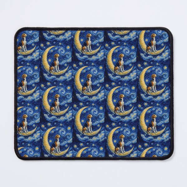 Item preview, Funny English Foxhound Starry Night Painting Cute Moon Stars Mom Dad Kids designed and sold by FurryHavenPH.