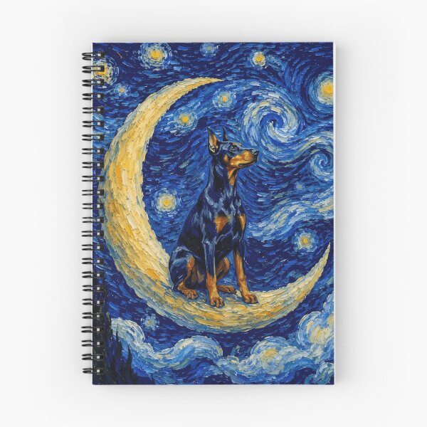 Item preview, Funny Dobermann Starry Night Painting Cute Moon Stars Mom Dad Kids designed and sold by FurryHavenPH.