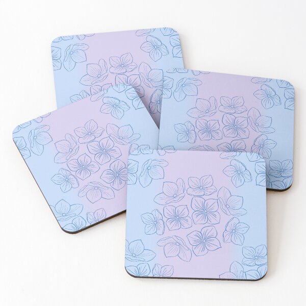 Item preview, Essence of hydrangea on blue and lilac stripes designed and sold by OhNoNotAgain42.