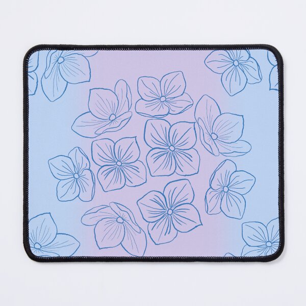 Item preview, Essence of hydrangea on blue and lilac stripes designed and sold by OhNoNotAgain42.