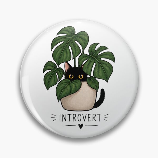 Item preview, Introverted Black Cat Hidden in a Monstera Tree, Lover of Cats and Plants designed and sold by SociallyDeadClub.