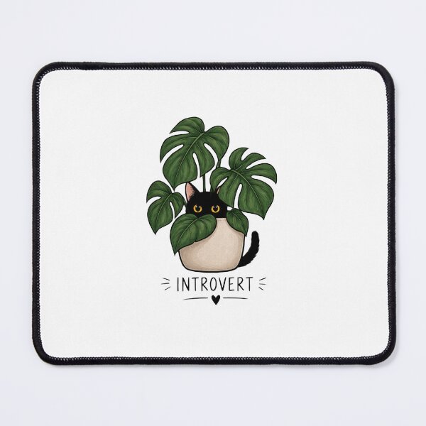 Item preview, Introverted Black Cat Hidden in a Monstera Tree, Lover of Cats and Plants designed and sold by SociallyDeadClub.