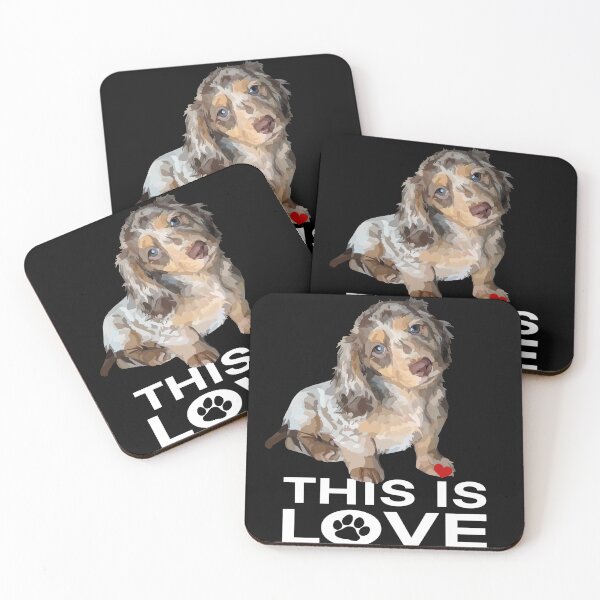Item preview, Dachshund This Is Love Marble Puppy Dog designed and sold by Just-Arts-4U.