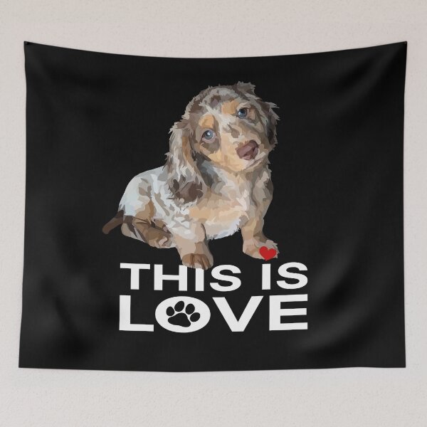 Item preview, Dachshund This Is Love Marble Puppy Dog designed and sold by Just-Arts-4U.