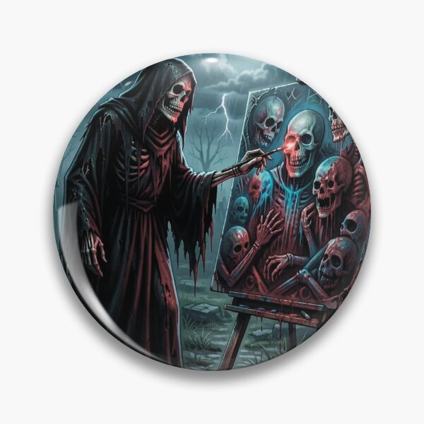 Item preview, The Grim Reaper is painting a picture in the cemetery. Night of the Living Dead. designed and sold by MagelliShop.
