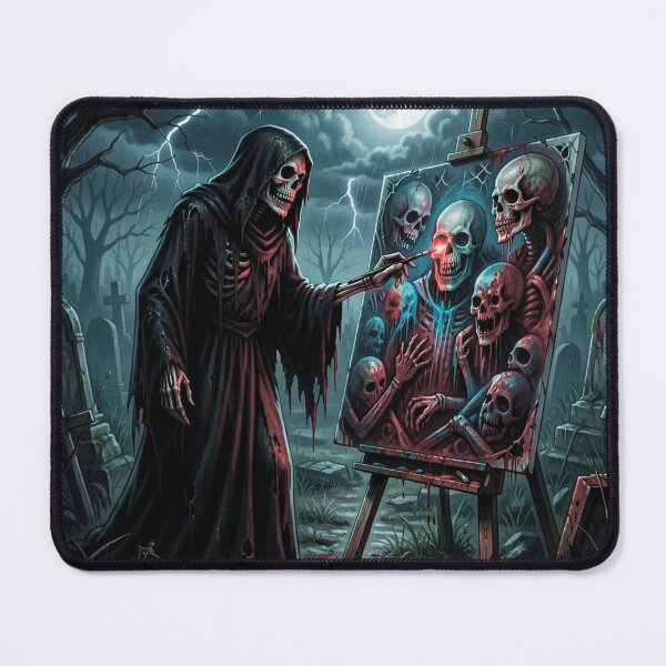 Item preview, The Grim Reaper is painting a picture in the cemetery. Night of the Living Dead. designed and sold by MagelliShop.