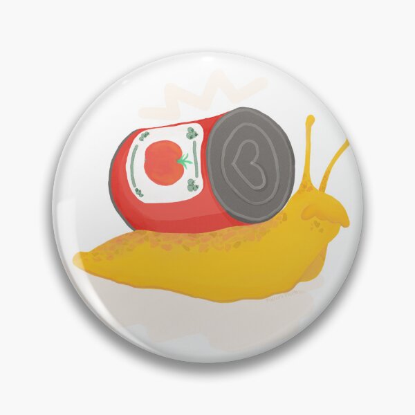 Item preview, Orange Snail Carrying Tomato Soup Can — Whimsical Food Art Print designed and sold by potterspatch.