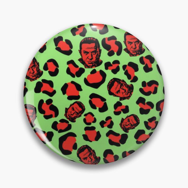 Item preview, Estampado de guepardo del Conde Drácula sobre fondo verde designed and sold by calypso-designs.