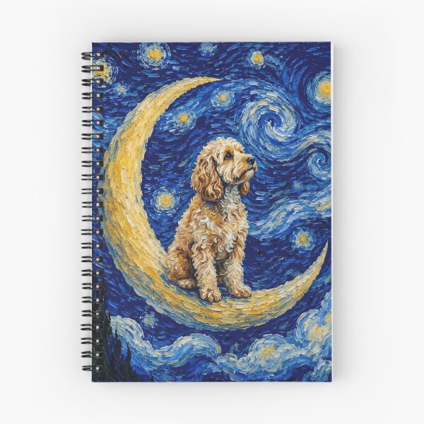 Item preview, Funny Cockapoo Starry Night Painting Cute Moon Stars Mom Dad Kids designed and sold by FurryHavenPH.