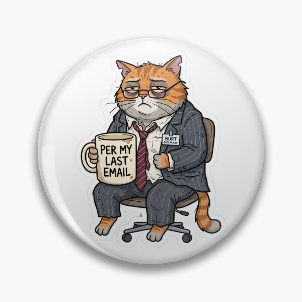 Item preview, Corporate Burnout Cat Funny Work Sticker designed and sold by pickzone.