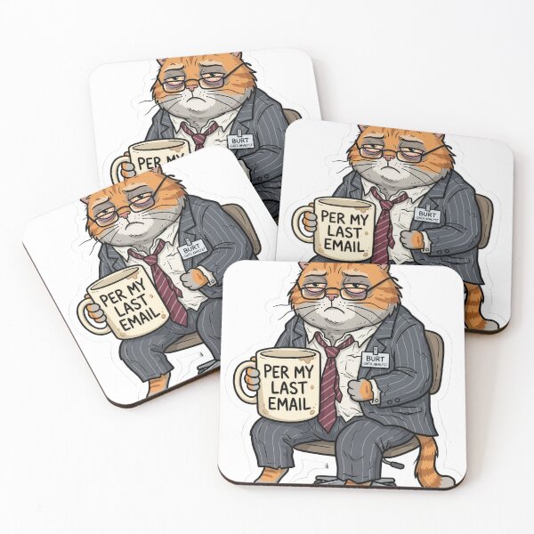 Item preview, Corporate Burnout Cat Funny Work Sticker designed and sold by pickzone.