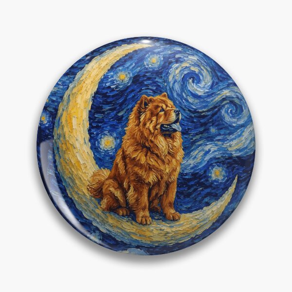 Item preview, Funny Chow Chow Starry Night Painting Cute Moon Stars Mom Dad Kids designed and sold by FurryHavenPH.
