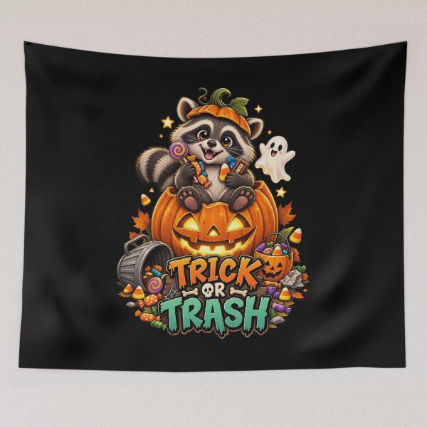 Item preview, Trick or Trash Raccoon designed and sold by FreshPixelArt.
