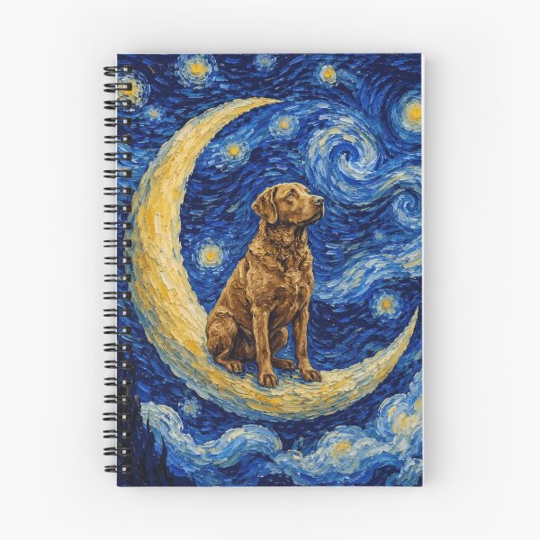 Item preview, Funny Chesapeake Bay Retriever Starry Night Painting Cute Moon Stars Mom Dad Kids designed and sold by FurryHavenPH.