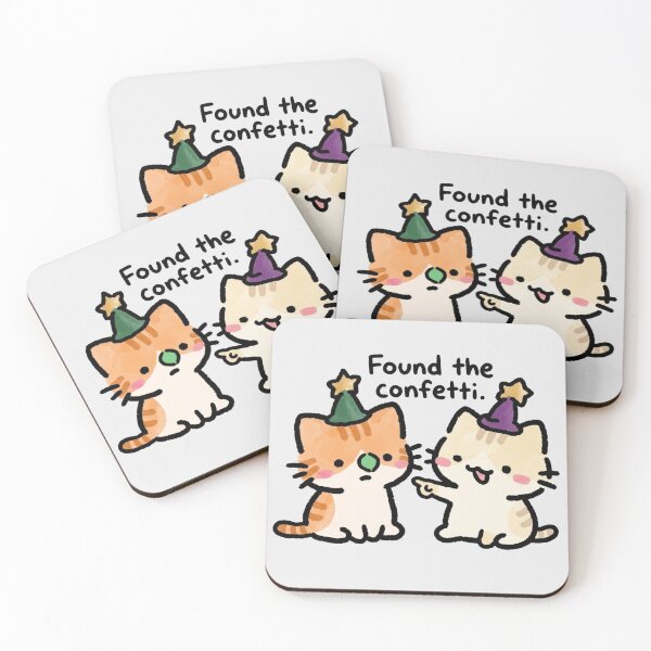 Item preview, Two Cute Cats Wearing Birthday Party Hats designed and sold by Mavielle Blooms.