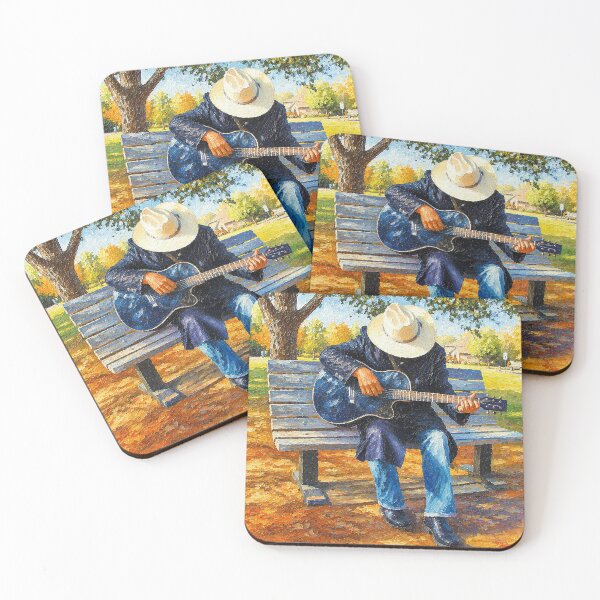 Item preview, Guitarist on Park Bench designed and sold by SuperCoolDuds.