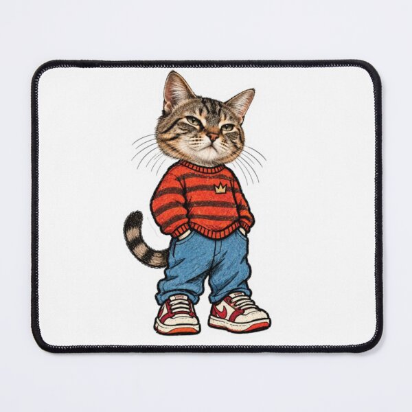 Item preview, Tabby Cat in Streetwear Outfit designed and sold by Snurly.