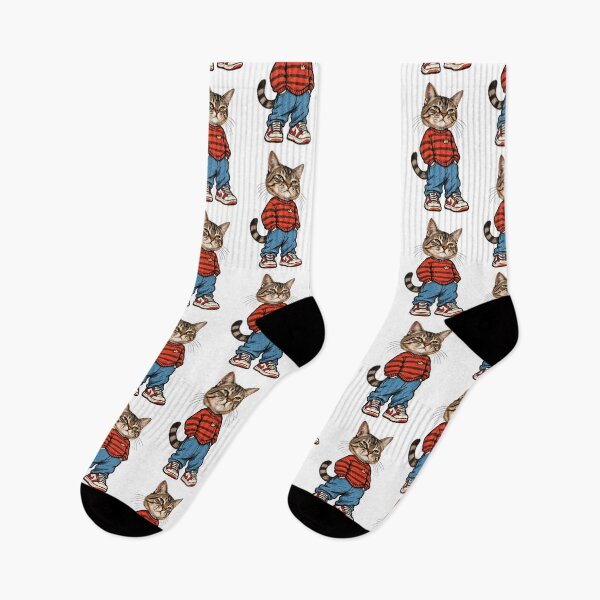 Item preview, Tabby Cat in Streetwear Outfit designed and sold by Snurly.