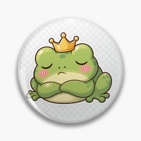 Item preview, Sleepy Frog with Tiny Crown – Cute Kawaii Frog Sticker designed and sold by SakuraHQ.