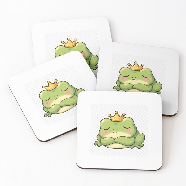 Artikelvorschau, Schläfriger Frosch mit winziger Krone – Niedlicher Kawaii-Frosch-Aufkleber entworfen und verkauft von SakuraHQ.