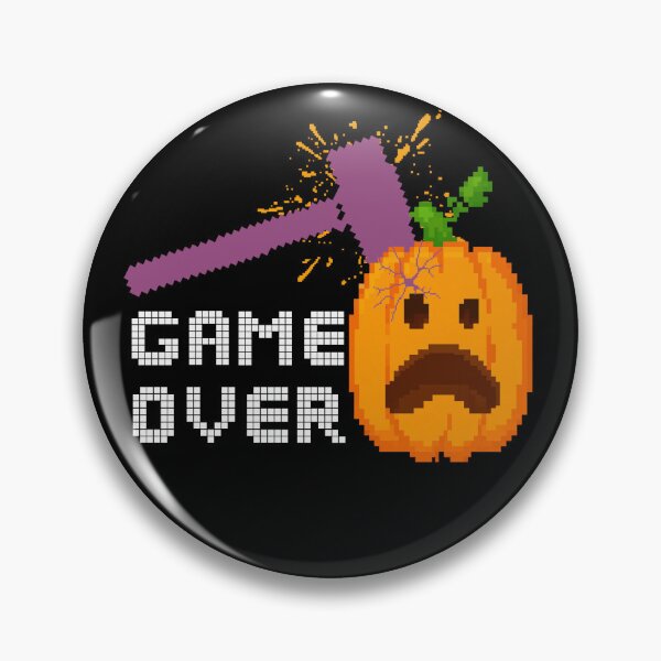 Item preview, Game Over Pixel Pumpkin Smash Retro Halloween Gamer | Light Ink Edition designed and sold by SunandShade.